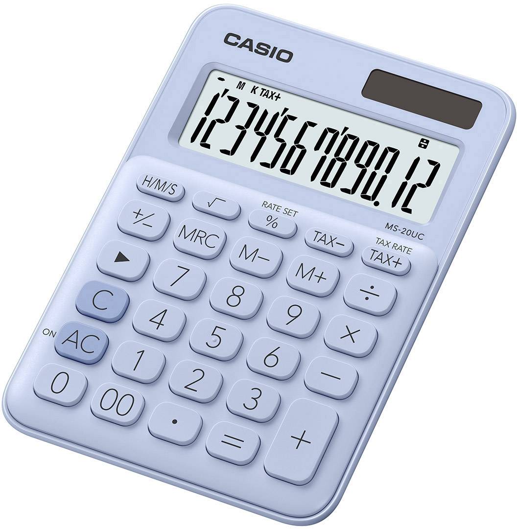 Casio MS-20UC-LB Tischrechner Hellblau Display (Stellen): 12 solarbetrieben, batteriebetrieben (B x H x T) 105 x 23 x 14-0