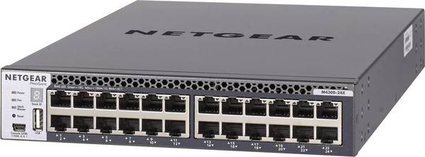 NETGEAR M4300-24X - Switch - L3 - managed - 24 x 10 Gigabit Ethernet + 4 x 10 Gigabit SFP+, gemeinsam genutzt