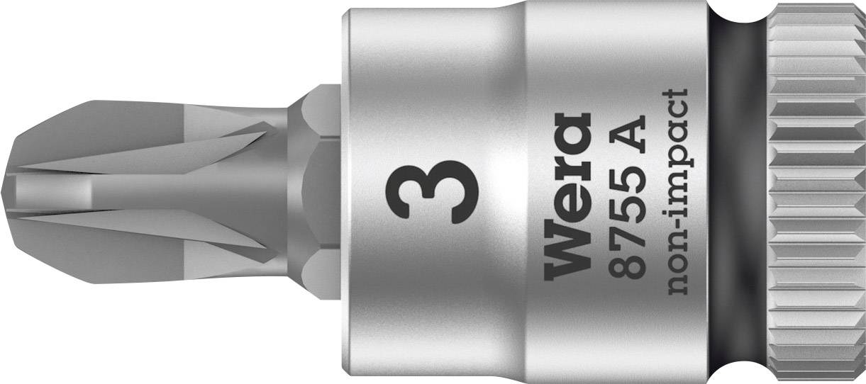 Wera 8755 A 05003355001 Kreuzschlitz Pozidriv Steckschlüssel-Bit-Einsatz Haltefunktion 6.3 mm 1/4" PZ 3 1/4" (6.3 mm)