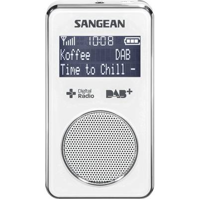 Sangean DPR-35 Taschenradio DAB+, UKW   wiederaufladbar Weiß