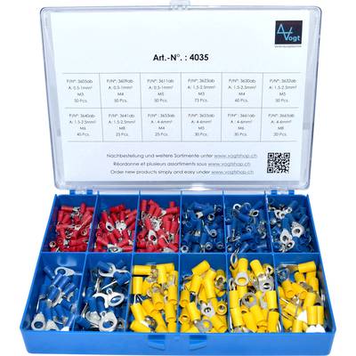 Vogt Verbindungstechnik 4035 Ringkabelschuh-Sortiment 0.50 mm² 6 mm² Rot, Blau, Gelb 505 St.