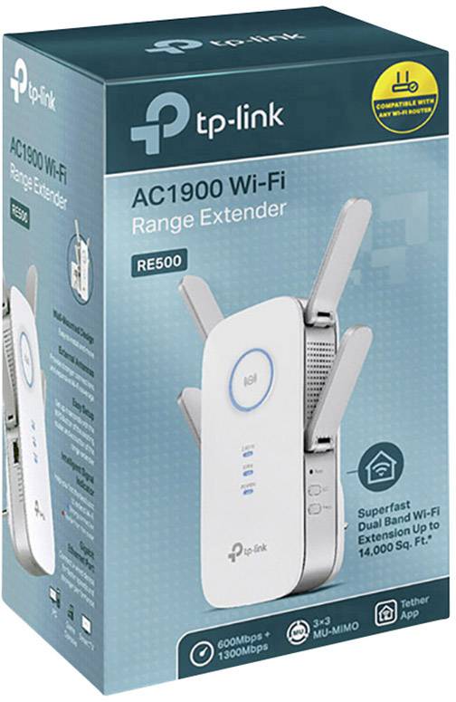 TP-LINK AC1900 Wi-Fi Range Extender RE500 - Wi-Fi-Range-Extender - Wi-Fi 5 - 2.4-5
