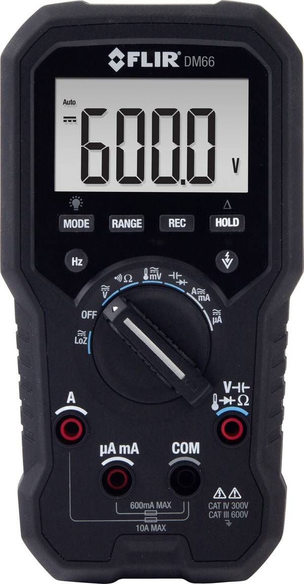 FLIR DM66 Hand-Multimeter kalibriert (DAkkS-akkreditiertes Labor) digital  CAT IV 300 V, CAT III 600 V