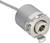 Ein zylindrischer Encoder mit Kabelanschluss, silberfarben, zur Positionserfassung. Geeignet für Anwendungen in der Automatisierung.