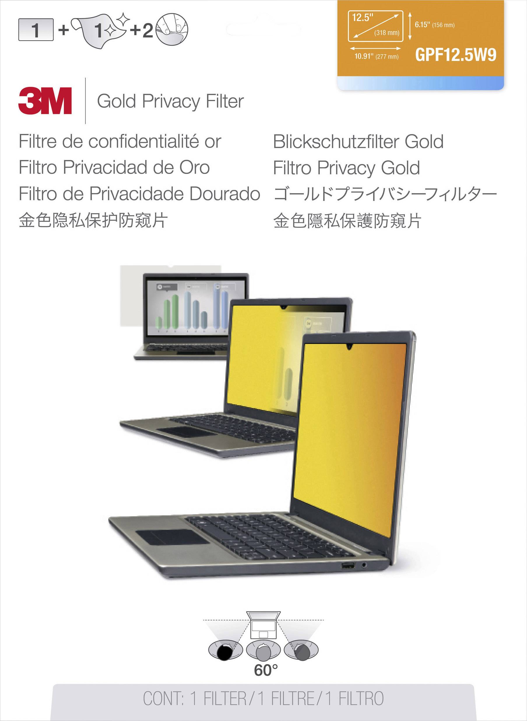 3M GPF12.5W9 Blickschutzfolie Notebook 31,8 cm (12,5") Bildformat: 16:9 7000059565-1