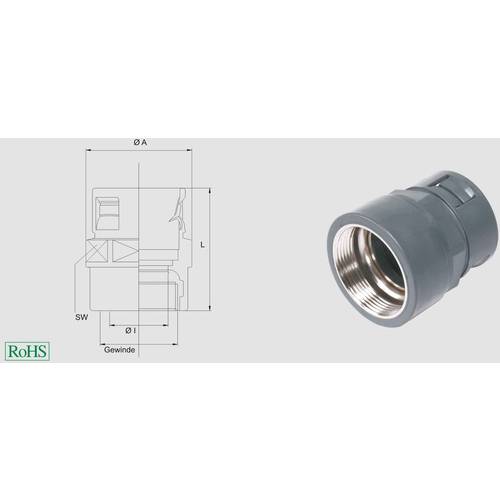 Helukabel 920286 HSSV MGi M Schlauchverschraubung Schwarz M32 Gerade 1 St.