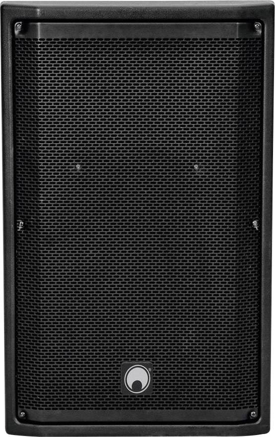 Lautsprecher mit schwarzem Gitter und rechteckiger Form, geeignet für Audio-Wiedergabe.