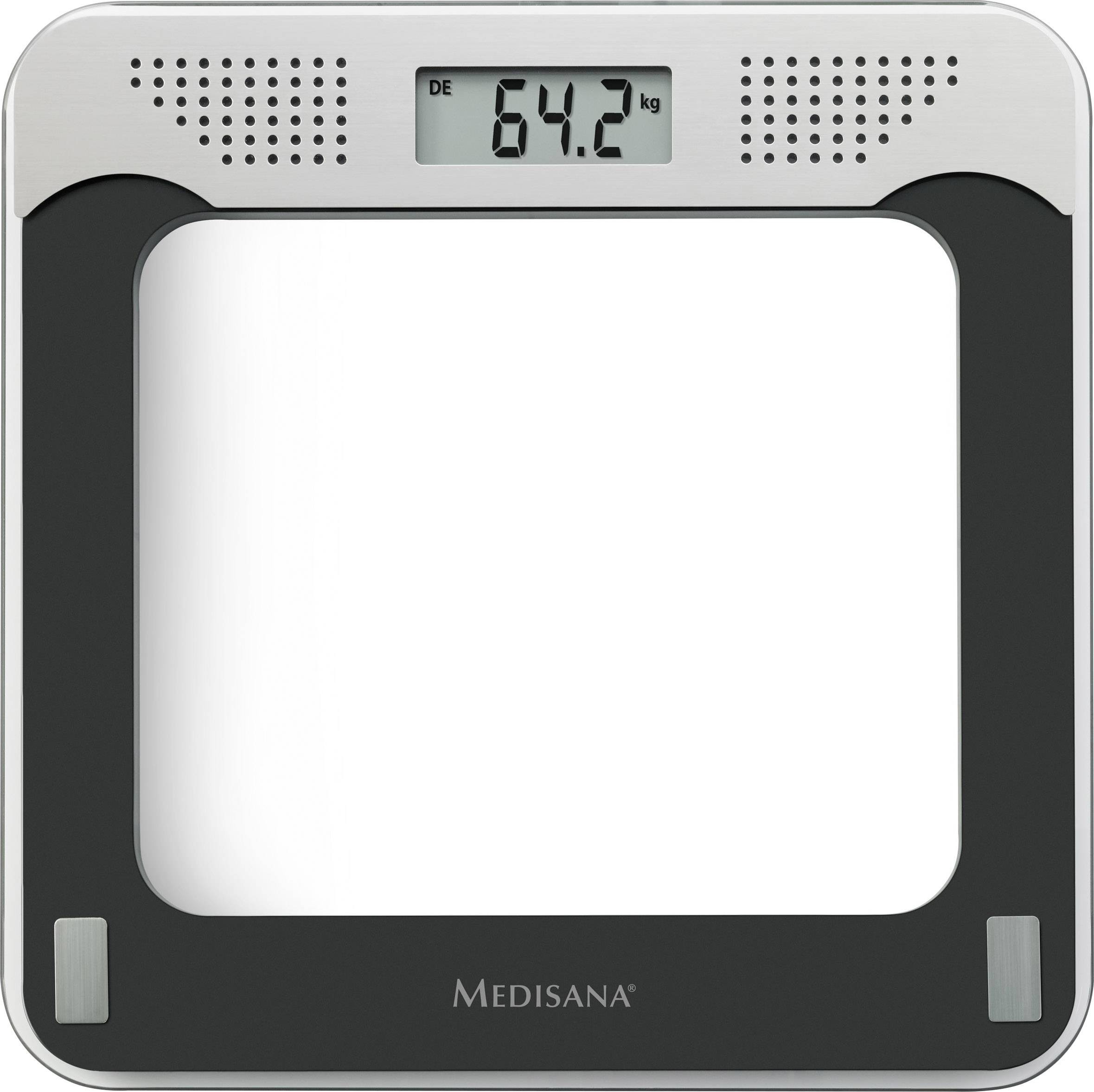 Medisana PS 425 Digitale Personenwaage 40448 Wägebereich (max.)=180 kg Schwarz, Grau, Glas Mit Sprachausgabe-0