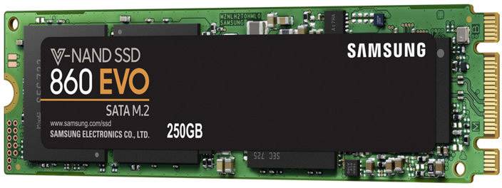 Samsung 860 EVO 250 GB Interne M.2 SATA SSD 2280 M.2 SATA 6 Gb/s Retail MZ-N6E250BW-2