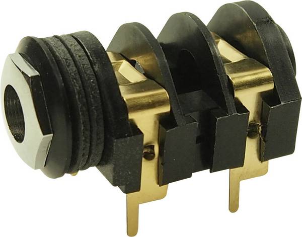 Cliff CL1308G Klinken-Steckverbinder 6.35 mm Buchse, Einbau horizontal Polzahl: 2 Mono Schwarz 1 St.
