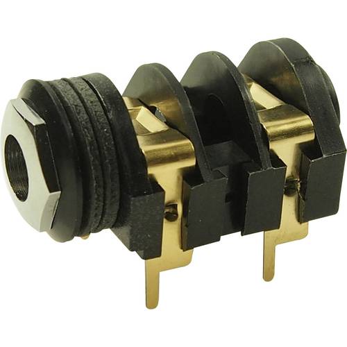 Cliff CL1308G Klinken-Steckverbinder 6.35 mm Buchse, Einbau horizontal Polzahl: 2 Mono Schwarz 1 St.