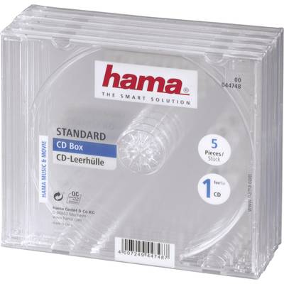 Hama  CD Hülle 1 CD/DVD/Blu-Ray  Transparent 5 St. (B x H x T) 140 x 124 x 10.4 mm 00044748