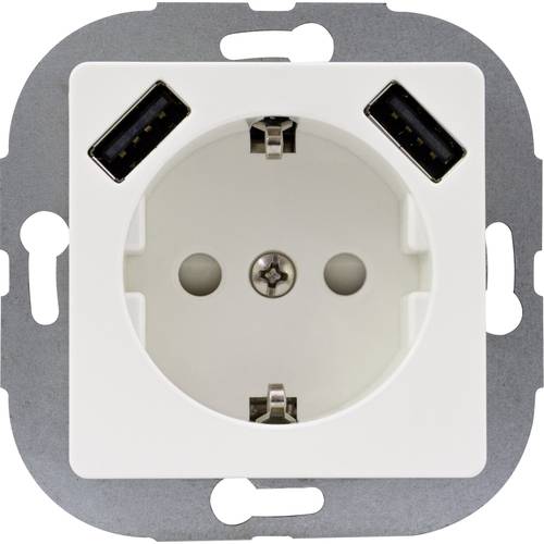 REV 0240130106 Unterputz-Steckdose erhöhter Berührungsschutz, mit USB IP20 Weiß