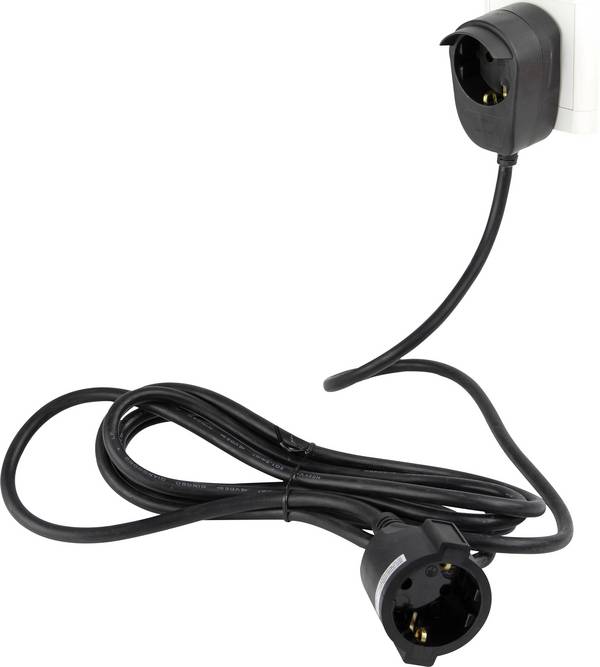 REV 0016150514 Strom Verlängerungskabel   Schwarz 5.00 m H05VV-F 3G 1,5 mm²