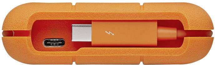 Externe orange USB-Festplatte mit Gummi-Schutz für robuste Speicherung und Transport digitaler Daten.