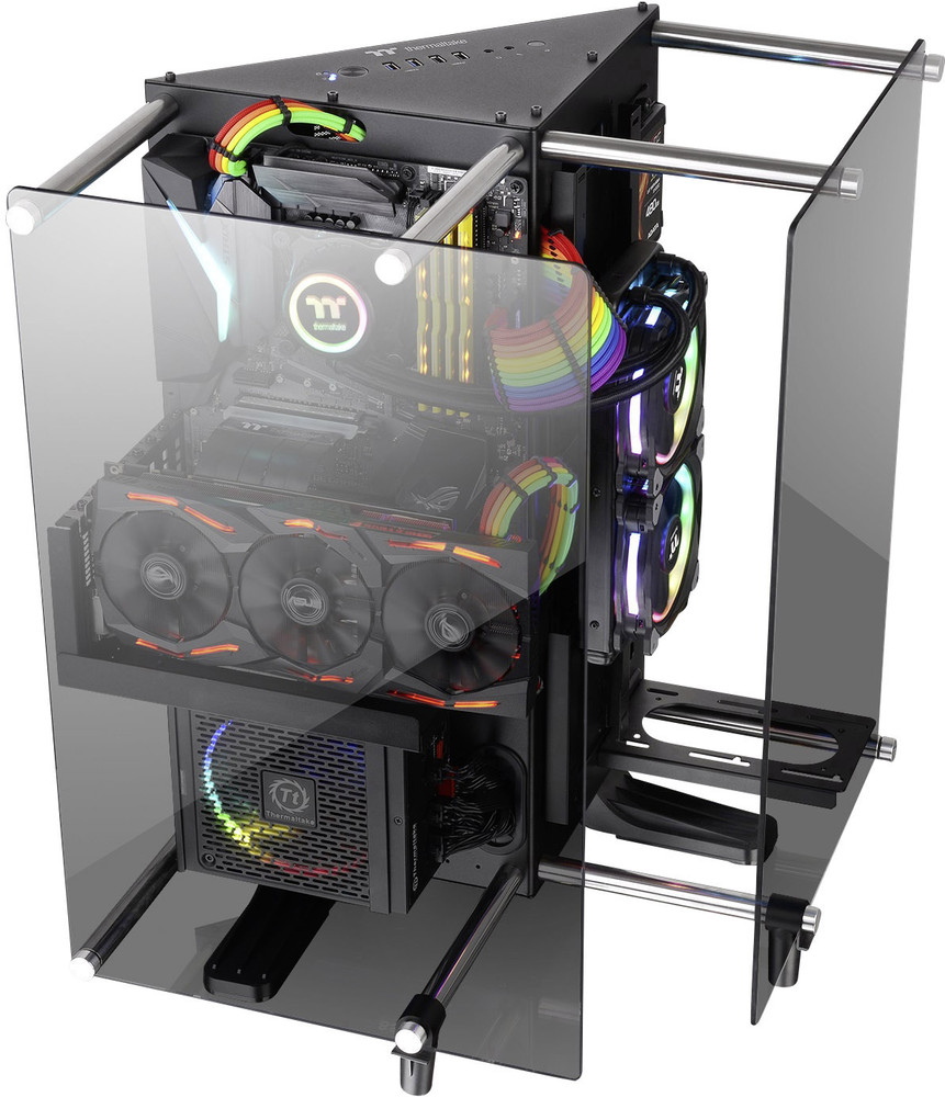 MidiTower PCGehäuse Thermaltake Core P90 TG Schwarz LCS Kompatibel