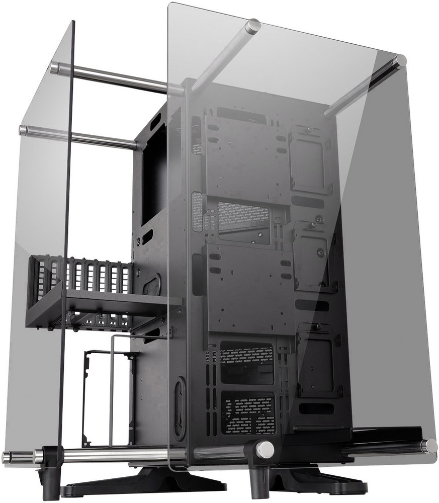 MidiTower PCGehäuse Thermaltake Core P90 TG Schwarz LCS Kompatibel