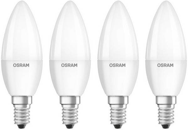 OSRAM HOMELIGHTING 4058075819474 LED EEK F (A - G) E14 Kerzenform 4.9 W = 40 W Warmweiß (Ø x L) 35 mm x 103 mm  4 St.