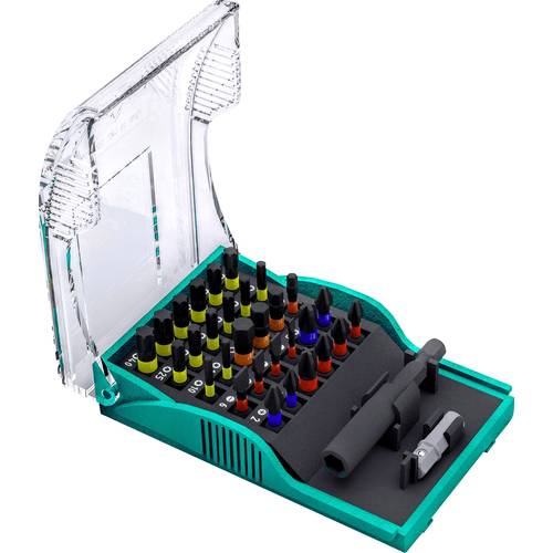 Heller 29347 1 Bit-Set 32teilig Kreuzschlitz Phillips, Kreuzschlitz Pozidriv, Schlitz, Innen-Sechsrund (TX), Innen-Sechs...