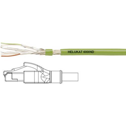 Helukabel 806620 RJ45 Netzwerkkabel, Patchkabel CAT 6a S/FTP 2.00 m Grün PUR-Mantel, Geflechtschirm, Folienschirm, flexi...
