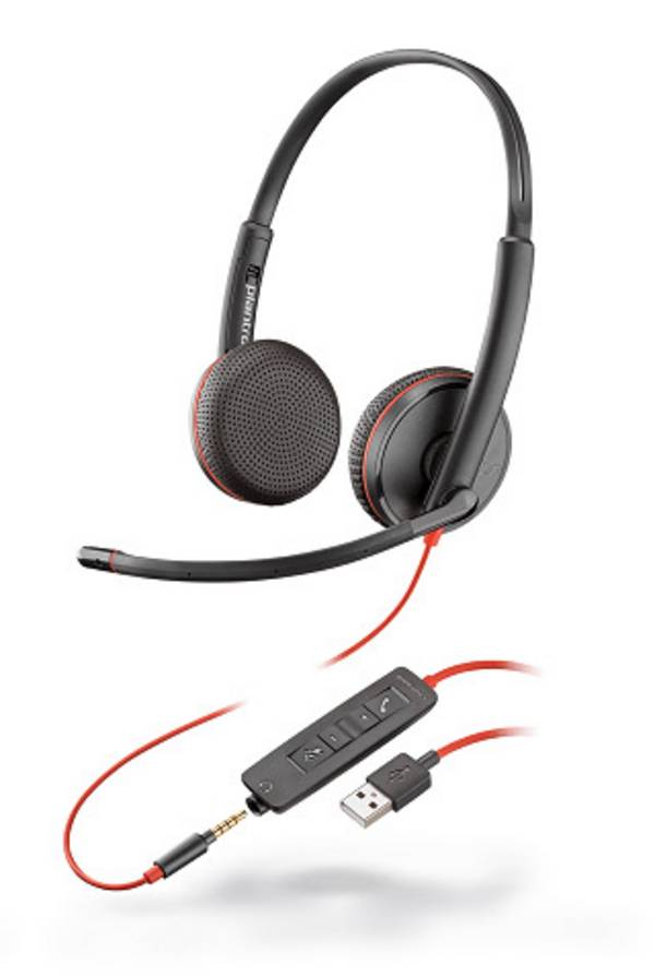 HP Poly Poly Blackwire C3225 USB - 3200 Series - Headset On Ear Headset kabelgebunden Noise Cancelling Mikrofon-Stummschaltung Computer
