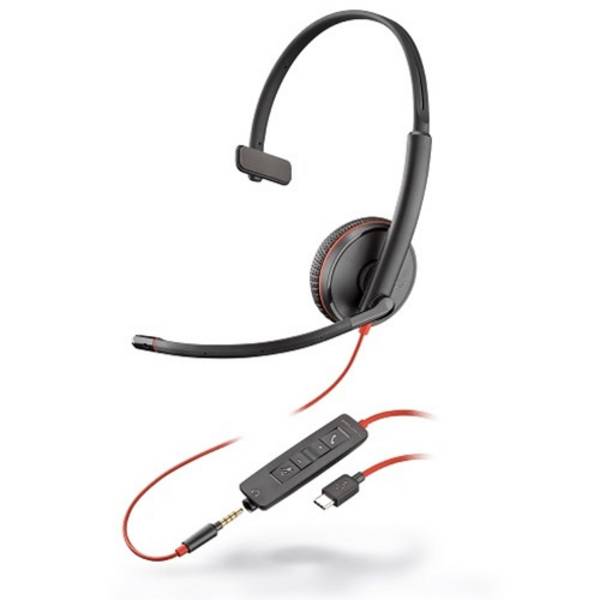 HP Poly Poly Blackwire C3225 USB-C - 3200 Series - Headset On Ear Headset kabelgebunden Mono Mehrfarbig Noise Cancelling Mikrofon-Stummschaltung Computer