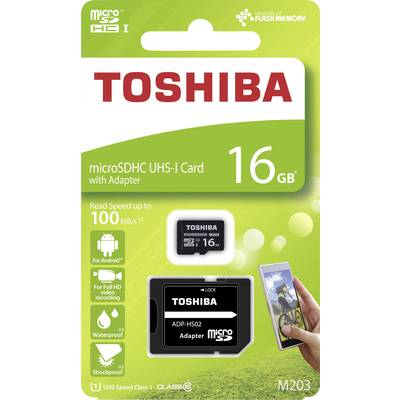 Toshiba M203 microSDHC-Karte 16 GB Class 10, UHS-I inkl. SD-Adapter