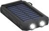 Goobay 49216 Solar Powerbank 8000 mAh, 2x USB-A Anschlüsse, LED-Anzeige, Kompass, Taschenlampe, Solarpanel, Schwarz