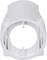 Weißes Kunststoffrohranschlussstück, zylindrisch, mit Rillen und Befestigungsöffnungen, dient zur Verbindung von Rohrleitungen.