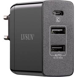 Image of LVSUN Travel LS-QW45-PD USB-Ladegerät Steckdose Ausgangsstrom (max.) 6000 mA 3 x USB, USB-C™ Buchse USB Power Delivery