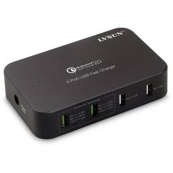 Image of LVSUN Smart 4-Port LS-Q4U USB-Ladestation Steckdose, KFZ, LKW Ausgangsstrom (max.) 10200 mA 4 x USB 2.0 Buchse A, USB