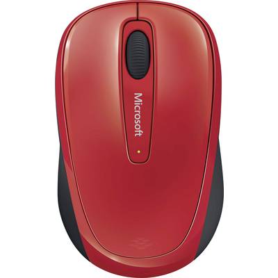 Microsoft Mobile Mouse 3500  Maus Funk   BlueTrack Schwarz, Rot 3 Tasten 1000 dpi 