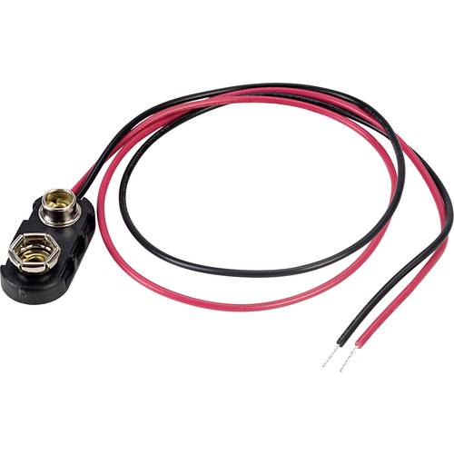 TRU COMPONENTS 18-0097 Batterieclip 1x 9 V Block Druckknopfanschluss (L x B x H) 24.5 x 11.8 x 7.3 mm