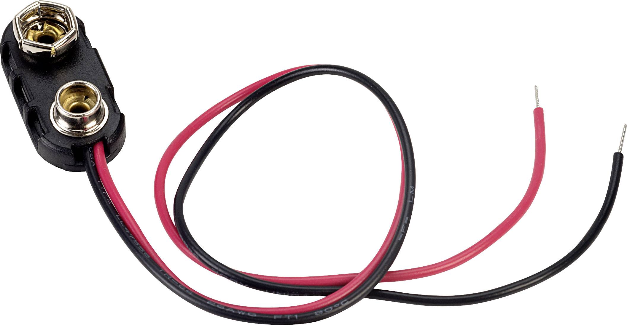 TRU COMPONENTS 18-0093 Connecteur clip pression 1x 6LR61 (9 V) raccordement par empreinte pile 9V (L x l x H) 24.5 x