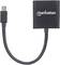 Ein schwarzer Adapterkabel mit 'manhattan'-Logo verbindet einen HDMI-Stecker mit einem Mini-HDMI-Anschluss.