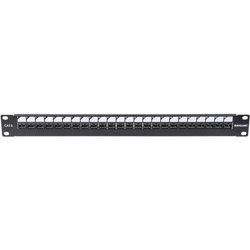 Intellinet Patch-Panel 24 Port Netzwerk-Patchpanel 483 mm (19) CAT 6 1 HE Schwarz Bestückt