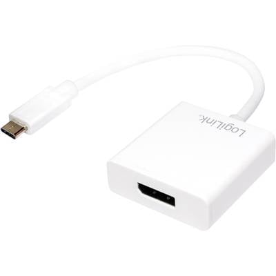 LogiLink UA0246A USB / DisplayPort Adapter [1x USB 3.2 Gen 2 Stecker C (USB 3.1) - 1x DisplayPort Buchse] Weiß  14.00 cm