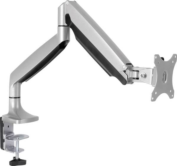 LogiLink BP0042 Monitor-Tischhalterung 1 Display(s) 33,0 cm (13") - 81,3 cm (32") Silber Höhenverstellbar, Neigbar, Schwenkbar, Drehbar