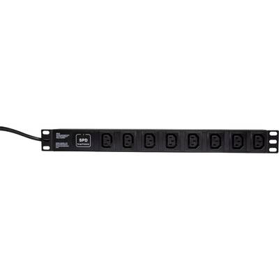 LogiLink PDU8A01 19 Zoll  Netzwerkschrank-Steckdosenleiste  1 HE Kaltgeräte-Steckdose C13 10A Festeinbau, mit Schalter  