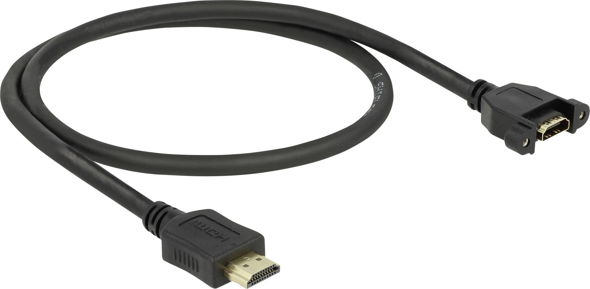 Delock HDMI Verlängerungskabel HDMI-A Stecker, HDMI-A Buchse 0.50 m Schwarz 85463 vergoldete Steckkontakte-0