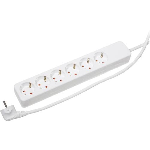 Gebro 106146 Steckdosenleiste 6fach Weiß Schutzkontakt 1 St.