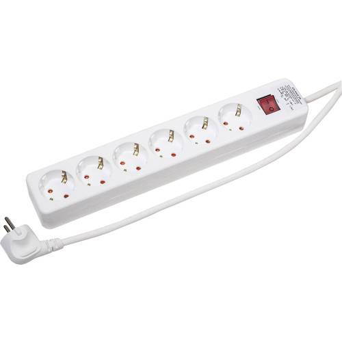 Thumbnail - Gebro 106148 Steckdosenleiste mit Schalter 6fach Weiß Schutzkontakt 1 St.