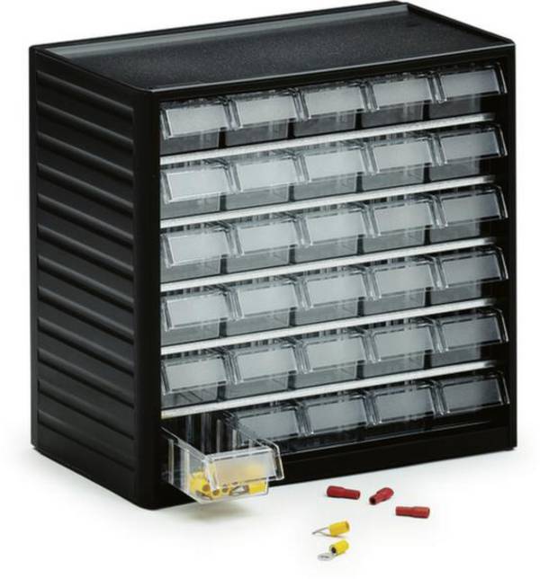 Treston Kleinteilemagazin 290-3, inklusive 30 glasklaren Schubladen L-00, BxTxH 310x180x290 mm