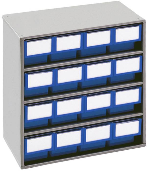 Treston Schubladenmagazin 1630-6 inklusive 16 Schubladen in blau, BxTxH 400x300x395 mm