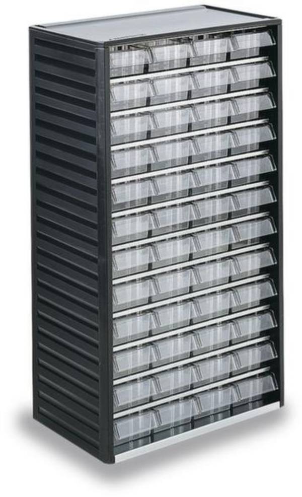 Treston Kleinteilemagazin 551-3, inklusive 48 glasklaren Schubladen L-01, BxTxH 310x180x550 mm