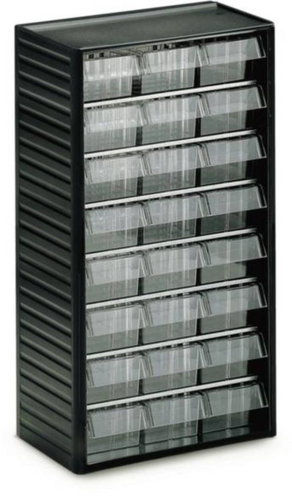 Treston Kleinteilemagazin 554-3, inklusive 24 glasklaren Schubladen L-04, BxTxH 310x180x550 mm