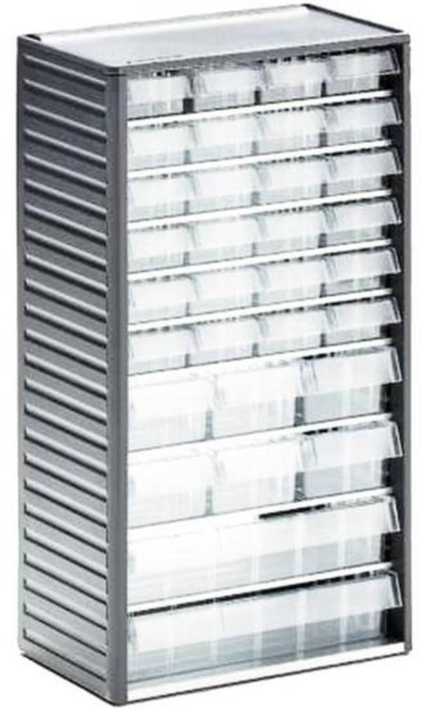 Treston Kleinteilemagazin 550C-3, inklusive 32 glasklaren Schubladen L-01, L-04, L-06, BxTxH 310x180x550 mm