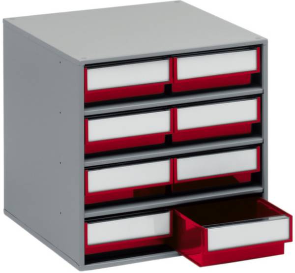 Treston Schubladenmagazin 0840-5 inklusive 8 Schubladen in rot, BxTxH 400x400x395 mm