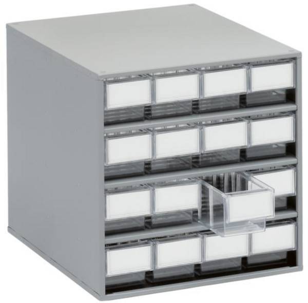 Treston Schubladenmagazin 1640-1 inklusive 16 Schubladen in glasklar, BxTxH 400x400x395 mm