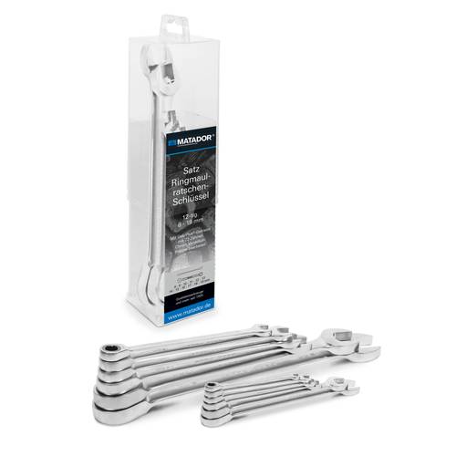 Matador Schraubwerkzeuge 01839120 Knarren-Ring-Maulschlüssel-Satz 12teilig Schlüsselweite (Metrisch) 8 - 19 mm